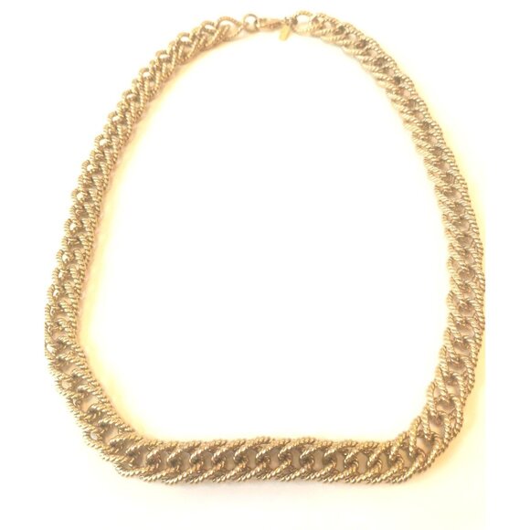 Alfred Sung Braided Gold Tone Necklace Vintage - Picture 1 of 9